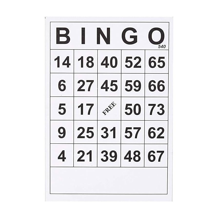 Amazon.co.jp: Bingo Cards Bulk, 60 Pieces Classic Bingo Game